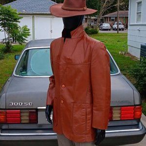 THE LEATHER SHOP SEARS MEN'S VINTAGE GENUINE ARGENTINIAN LEATHER COAT/JACKET